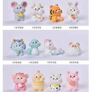 12 นักษัตร หนูมุสกะ (ราคา/1ชิ้น) จัดสวนถาด ไม้ดัด โมเดล ตกแต่งบ้าน ของสะสม พร็อพถ่ายรูป