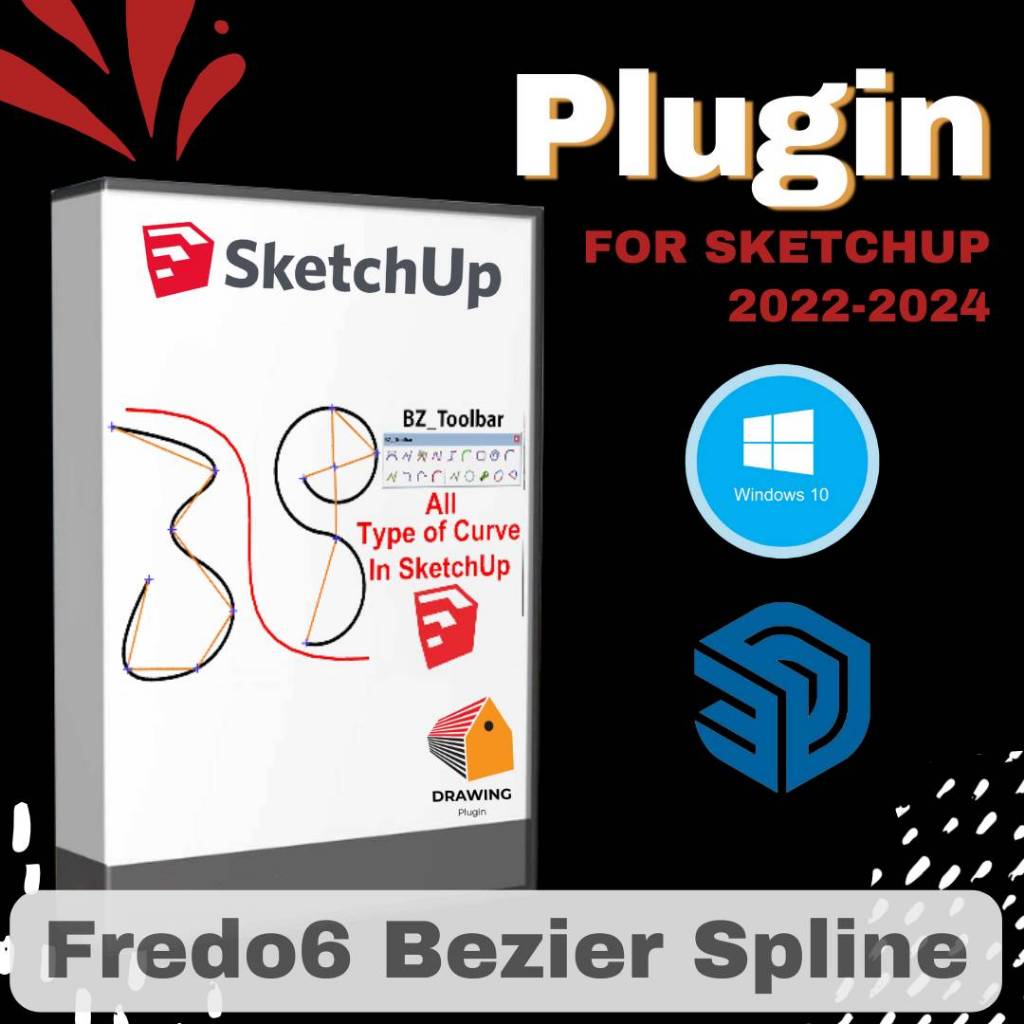 Fredo6 Bezier Spline 2.2a  | Plugin for Sketchup 2022-2024