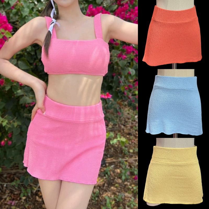 กระโปรงสั้นใส่กับบิกินี่ ผ้าดีมาก มีหลายสี (M172)