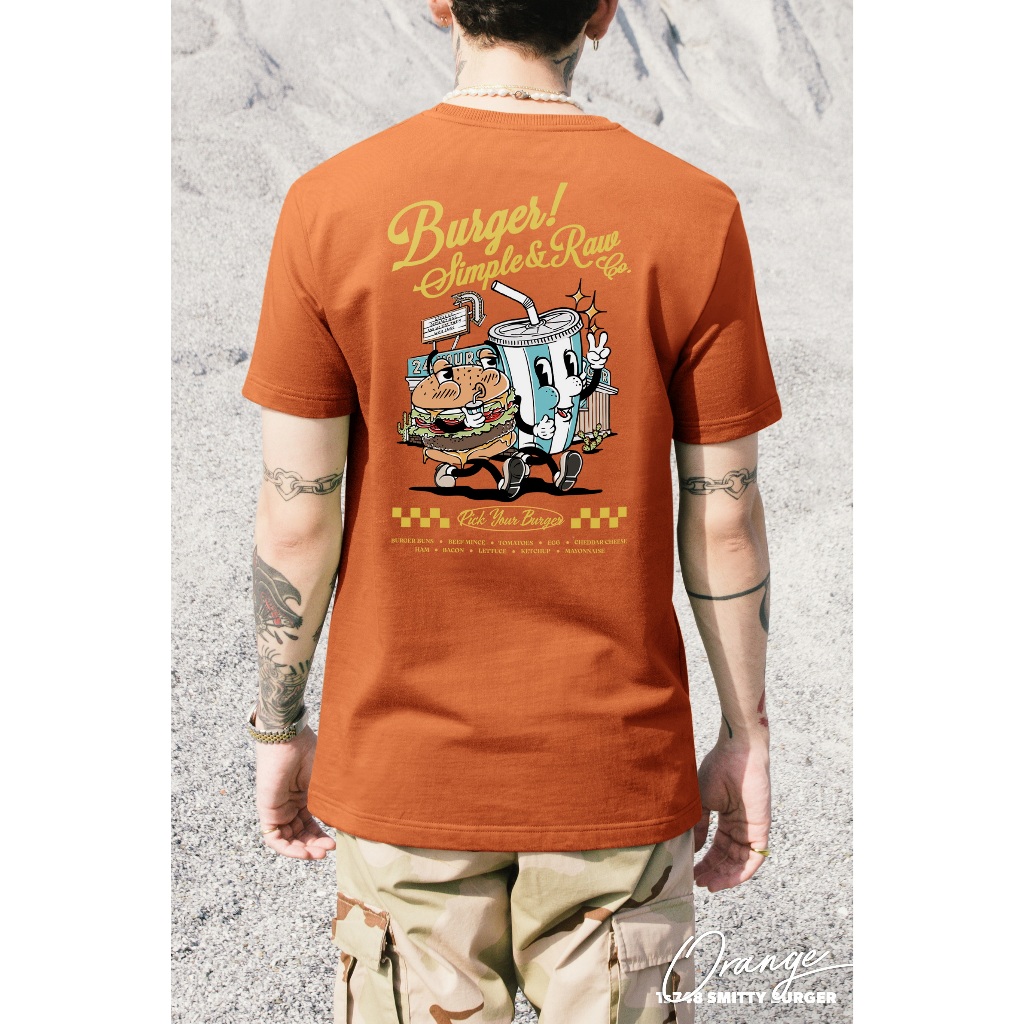 Simple&Raw - เสื้อยืด TS748 Smitty Burger (Orange)