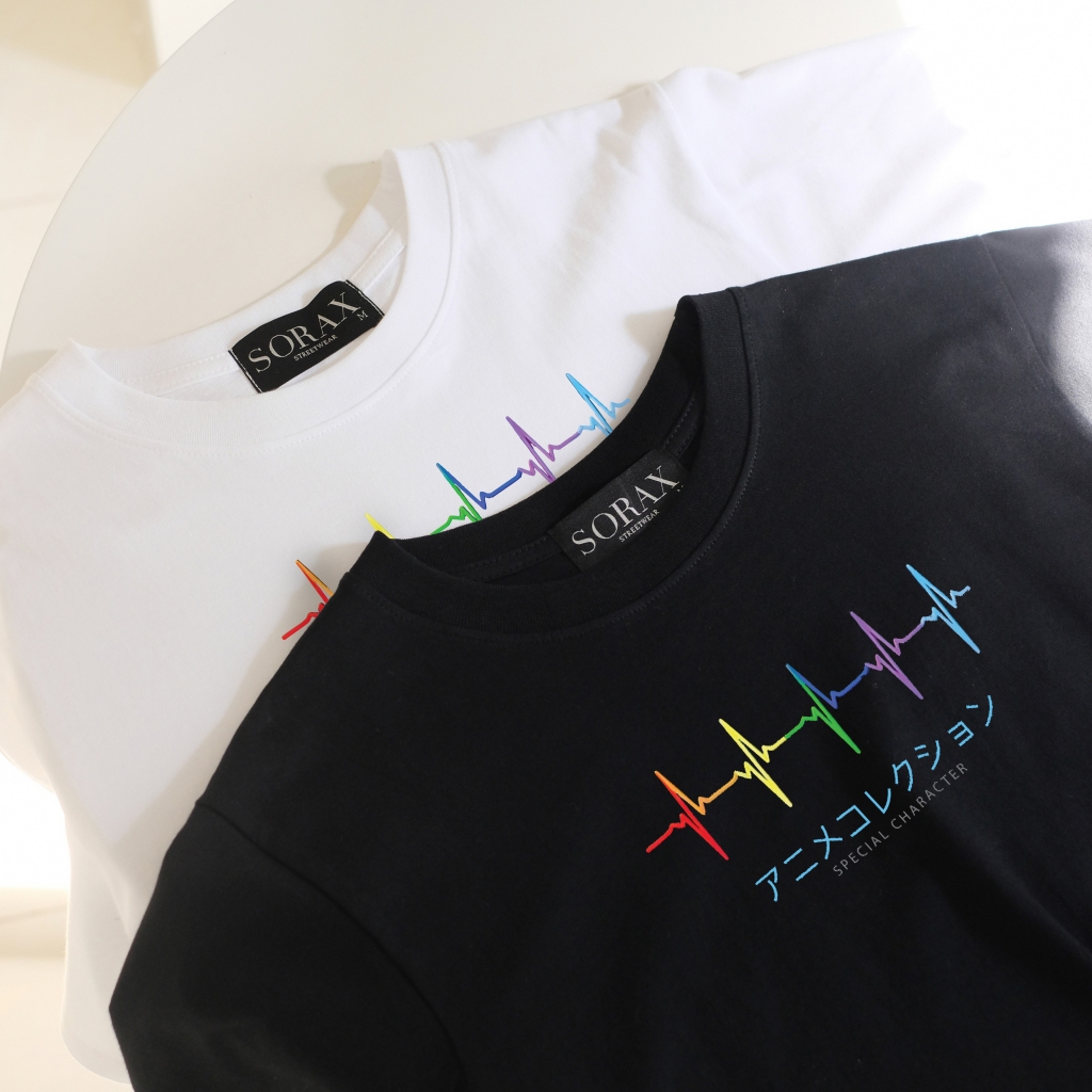 (พร้อมส่ง)เสื้อยืด  Love Wave Designt ผ้า Premium Cotton Comb เกรดส่งออก S101