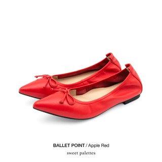 Sweet Palettes รองเท้าหนังแกะ Ballet Point Apple Red