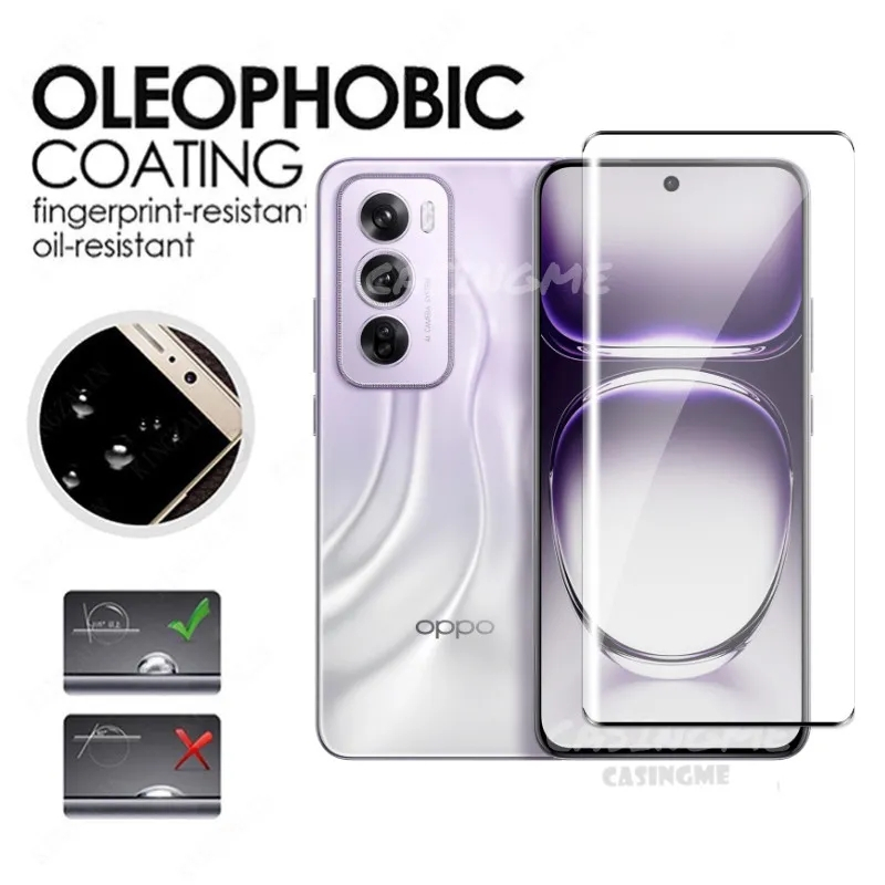 ฟิล์มกันกระแทก ฟิล์มกระจกเต็มจอ ฟิล์มกระจก OPPO Reno12 12Pro กาวเต็ม ครอบคลุม โค้ง