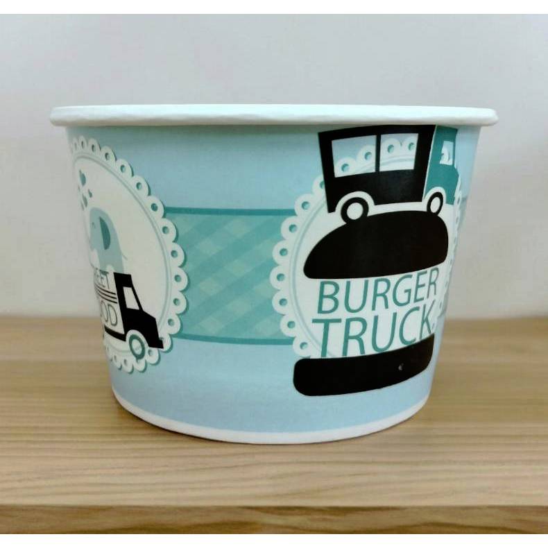 GC ถ้วยกระดาษ ไอติม ใส่ขนม 260 CC แถวละ 50ใบ ถ้วยไอศกรีม 260cc ทรงสูง ปาก 95 คละลาย