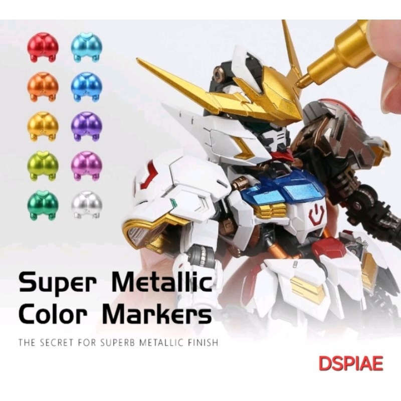 Dspiae Super Metallic Marker ใช้สำหรับระบายสีหรือตัดเส้นโมเดลพลาสติก กันดั้ม กันพลา