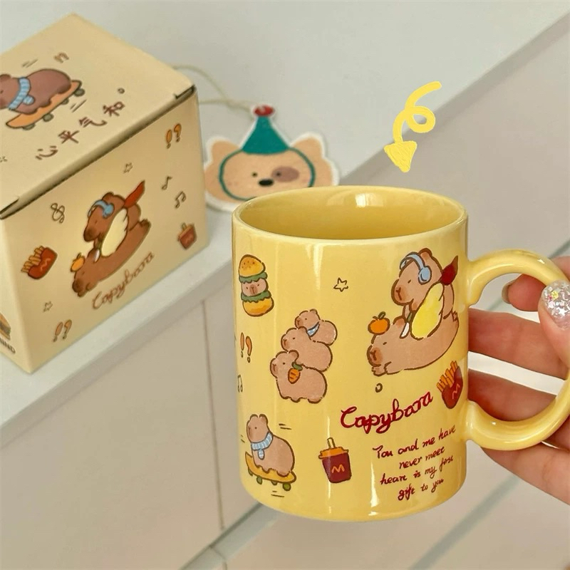 พร้อมส่ง แก้วน้ำ Capybara คาปิบาร่า น่ารัก Mug cup แก้วกาแฟ Coffee ใส่เครื่องดื่ม จัดโต๊ะอาหาร ของขวัญ 70074