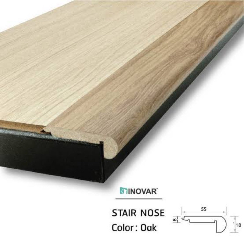 INOVAR  จมูกบันได MDF แบบเสียบ สำหรับ Laminate Inovar  8 มิล และ 12 มิล มี 5 สี