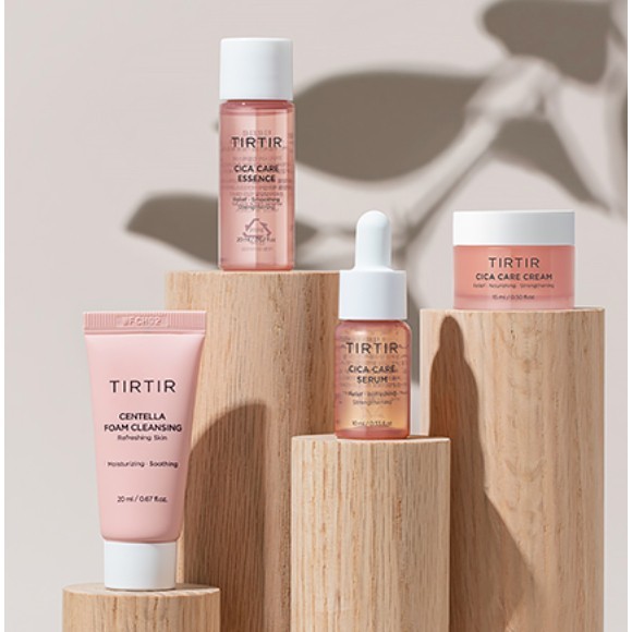 Tirtir Cica Care Line Travel Set 4 ชิ้น เพื่อการฟื้นฟู ปลอบประโลมผิวแพ้ง่าย ปรับสภาพผิว เรียบเนียน อ่อนเยาว์ ยืดหยุ่น