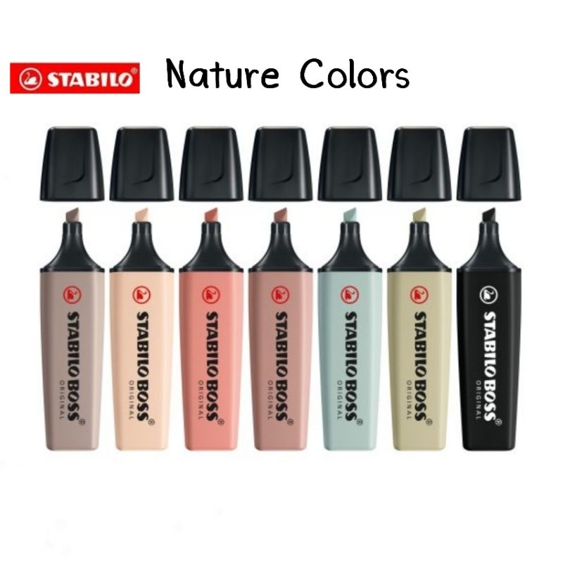 Stabilo Boss Nature Colors ปากกาเน้นข้อความ ไฮไลท์ สตาร์บิโล โทนสีใหม่ (ราคาต่อ 1 ด้าม)