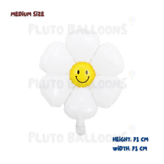 🎈 ลูกโป่งเดซี่ หน้ายิ้ม สีขาว มี 3 ขนาด เล็ก กลาง ใหญ่ [ร้านไทย]🎈
