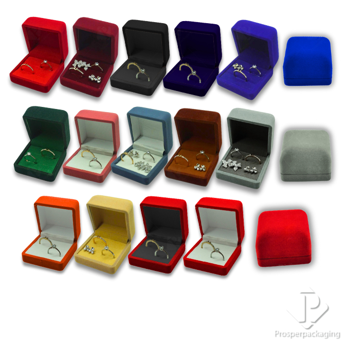 รวมกล่องกำมะหยี่ใส่แหวนคู่ หรือ จัดเก็บ เครื่องประดับทั่วไปได้ แหวน ต่างหู ช่วยจัดระเบียบเครื่องประดับ (55N)