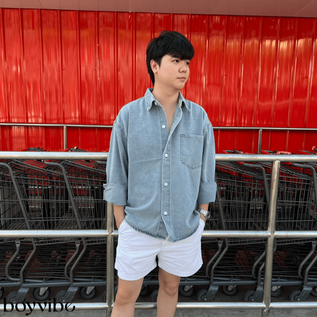 [ลดเพิ่ม30% เก็บคูปองหน้าแอพ] พร้อมส่ง เสื้อเชิ้ตยีนส์แขนยาว สไตล์เกาหลี (มี2สี ยีนส์/ดำ) ผ้ายีนส์คุณภาพอย่างดี ผ้านิ่ม