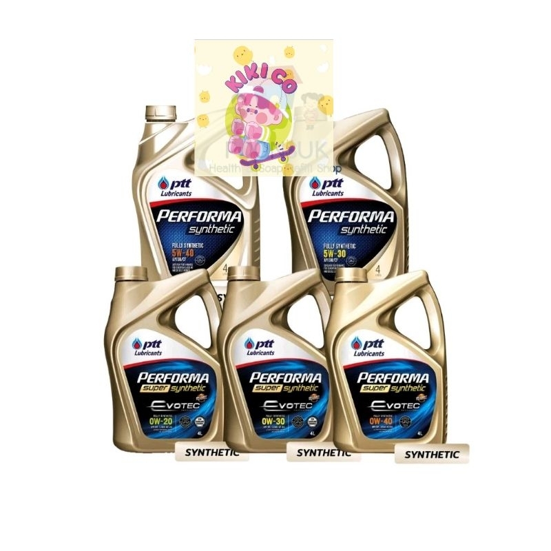 รับประกันแท้100% PTT Performa Synthetic น้ำมันเครื่อง สำหรับเครื่องยนต์ เบนซิน 0W-30 /0W-40 /5W-30 /