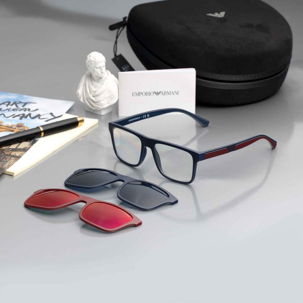 กรอบแว่น EMPORIO ARMANI รุ่น EA4115 58541W SIZE 54 MM. (MATTE BLUE) + CLIP ON