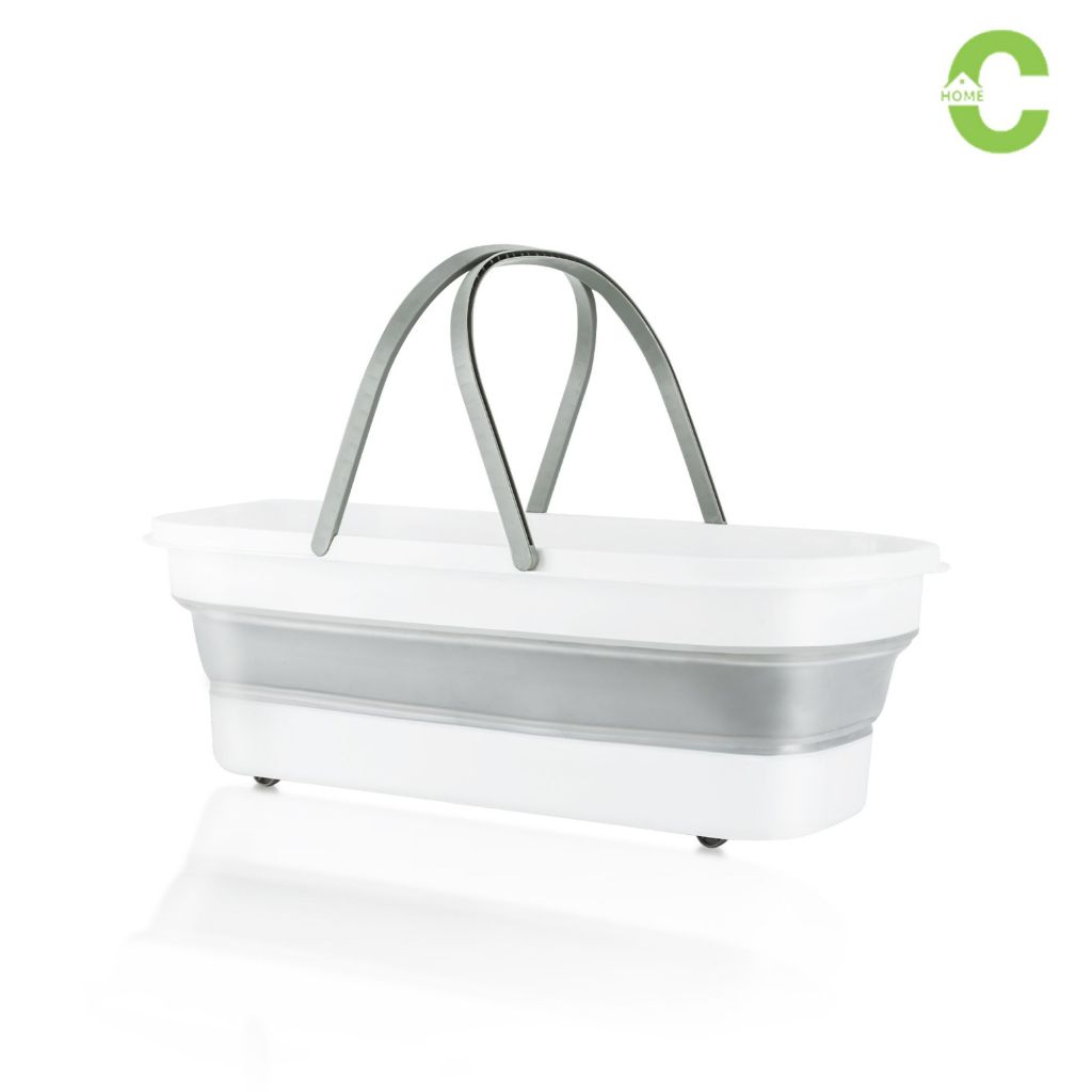 HOMEC กะละมังพับได้ ถังซักล้าง Clean bucket มีล้อ พับเก็บได้ พกพาสะดวก