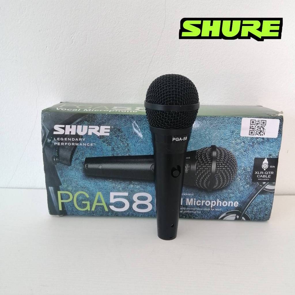 SHURE PGA58 ไมโครโฟน แท้ จาก SHURE ไมโครโฟนคุณภาพระดับมืออาชีพเหมาะสำหรับการแสดงเสียงร้องเพลงและพูด