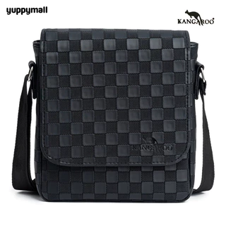 กระเป๋าสะพายข้างจิงโจ้ หนัง PU ลายตาราง Made in Thailand #A126