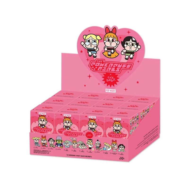 CRYBABY × Powerpuff Girls Series Figures set contains 12 blind boxes พร้อมส่ง ยกบล็อก กล่องสภาพดีเหมือนออกช็อป POP MART