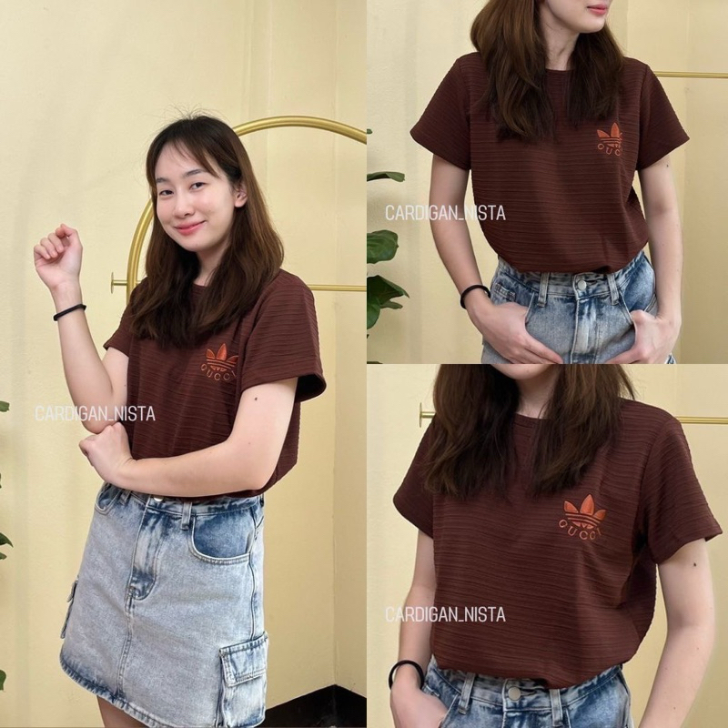 Vanillas by A21 เสื้อยืดแขนสั้นดีเทลเย็บตีตะเข็บหลัง T-Shirtnista (A1g+ถ1)