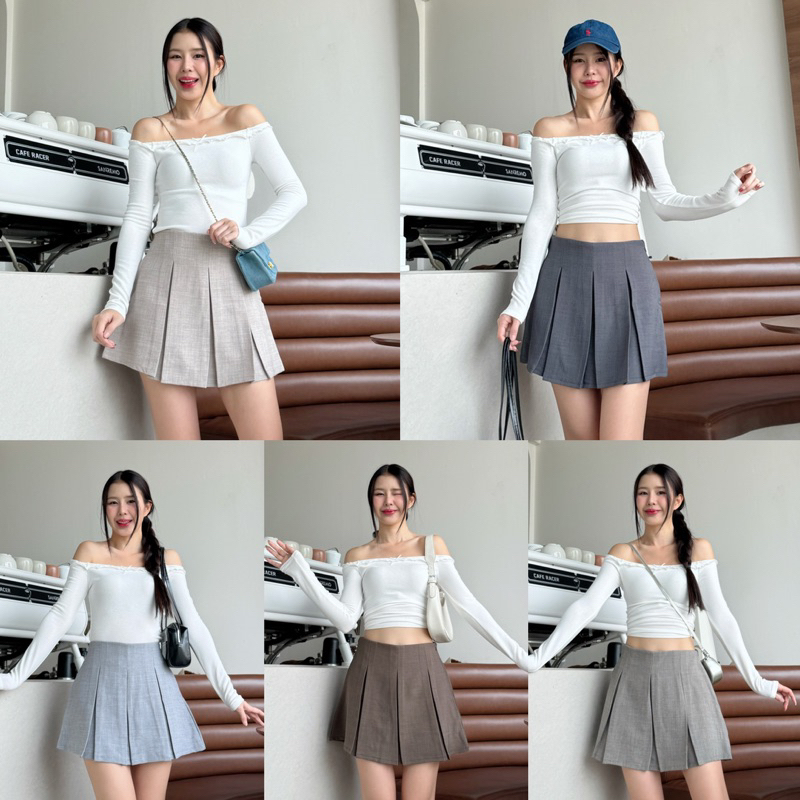 (ไม่ผลิตเพิ่ม)กระโปรงกางเกงเทนนิสผู้หญิง จับจีบทวิส ทรงสวย ใส่สบาย แมทช์ง่าย รุ่น Berlin Skirt by BEMYCHIC