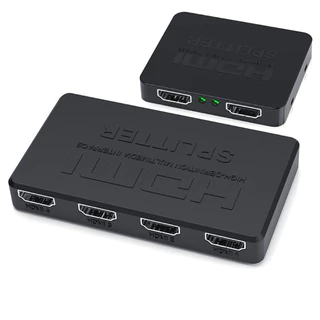 HDMI Splitter In 1 Out 2 พร้อมด้วย Power Adapter Splitter รองรับ HDMI 1080p, 3D 4K*2K