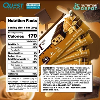 Quest Protein Bar - 6 Bar - โปรตีนบาร์ ขนมคลีน (6 ชิ้น)