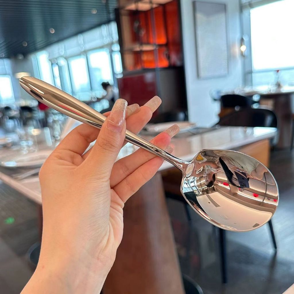 ShopAt.Two[ST-2024] ช้อนเสิร์ฟ ช้อนกลาง ช้อนตักแบ่งอาหารอาหารบุฟเฟ่ต์ สแตนเลส
