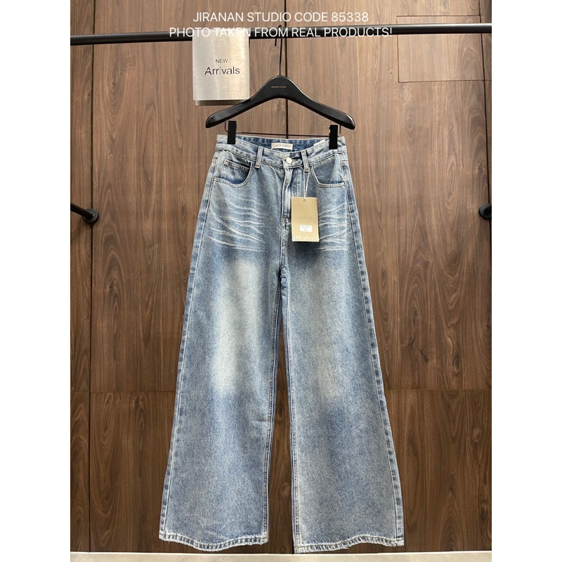 Proudly.bkk jirnana 85338 กางเกงยีนส์ทรง baggy jeans ทรงกระบอกใหญ่ ผ้ายีนส์