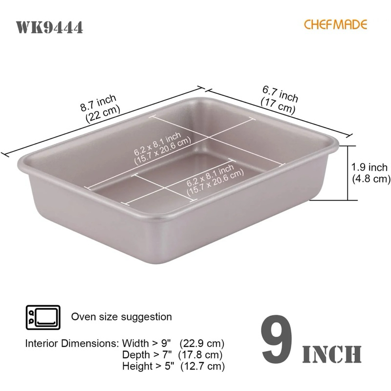 ถาดอบเค้ก ขนมปัง อาหาร ขนาด9 นิ้ว เคลือบผิว non-stick CHEFMADE WK9444