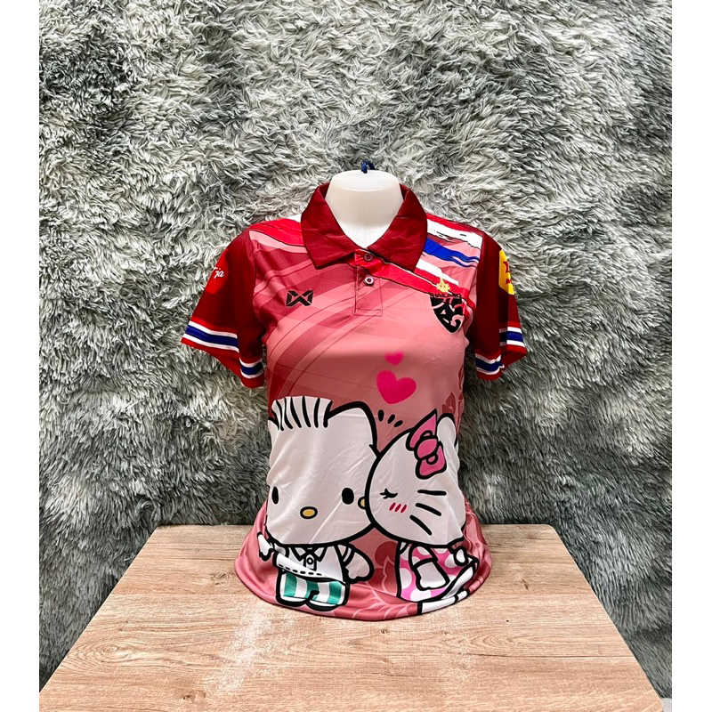 เสื้อบอลเสื้อกีฬาผู้หญิงขนาดฟรีไซร้อก32ถึง38ทรงเข้ารูปป้ายห้อยxLผ้านิ่มเย็นใส่สบาย