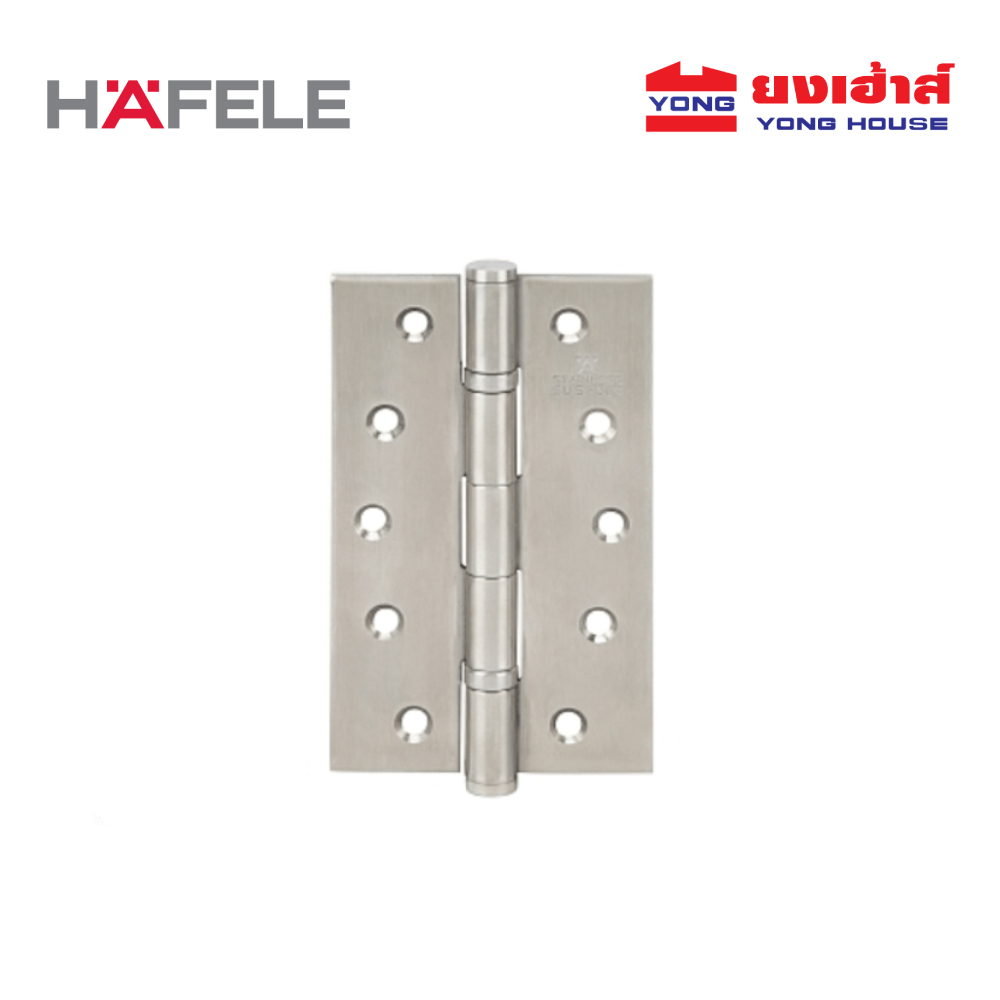 Hafele บานพับสแตนเลส เกรด 304 รุ่น 489.04.016 ขนาด 5นิ้ว x 3นิ้ว หนา 2.5 มม. (แพ็ค 2 ตัว)