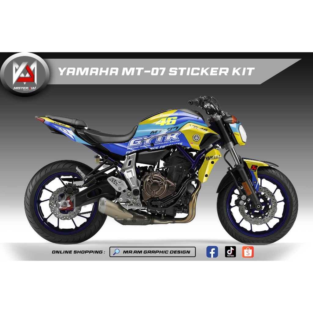 (Mr.AM) ชุดสติ๊กเกอร์ [เกรด Premium] Yamaha MT-07 (VR/46 GYTR)