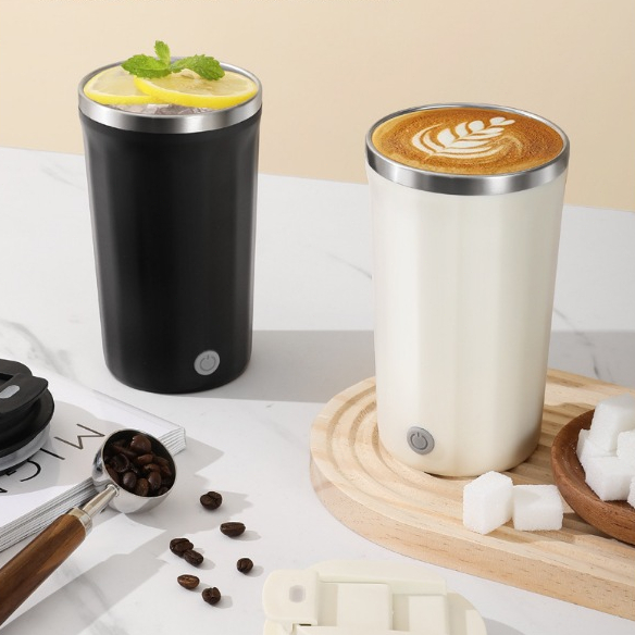 อัพเกรดใหม่ 400ML แก้วปั่น อัตโนมัติ ชาร์จ ไฟ แก้วชงกาแฟ สแตนเลส 304 แบบพกพา ปั่นโปรตีน แก้วชงกาแฟ