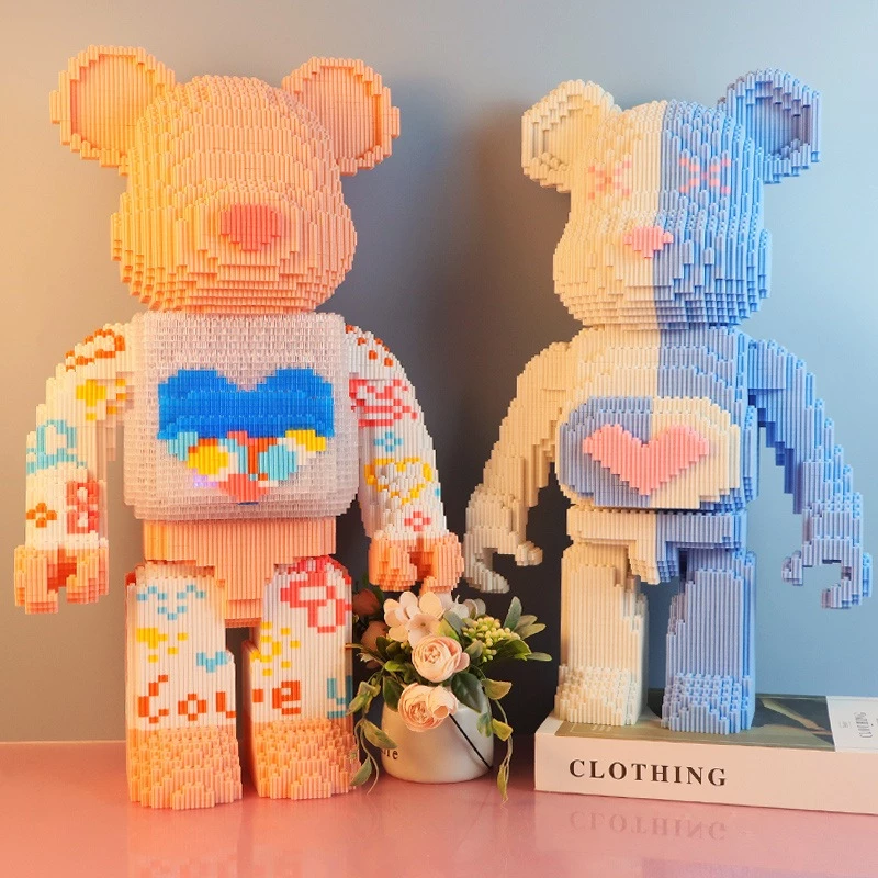 บล็อกตัวต่อ Bearbrick ชุด 2 ชิ้น บล็อกอาคาร 3D thumbnail 7