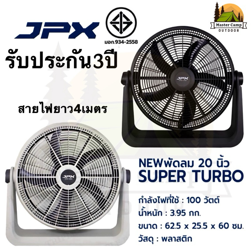 พัดลมJPX 20นิ้ว รุ่นใหม่2024 รับประกัน3ปี สายไฟยาว4เมตร ของแท้100%
