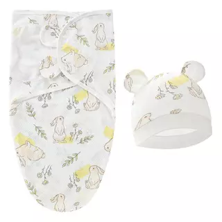 Babyonline(R312)F1F2 (ส่งด่วน1วัน)ถุงนอนเด็กแรกเกิดแบบรังไหมกันสดุ้ง ผ้าห่อตัว ผ้าห่มนอนเด็กทารกพร้อมหมวก ผ้าฝ้าย