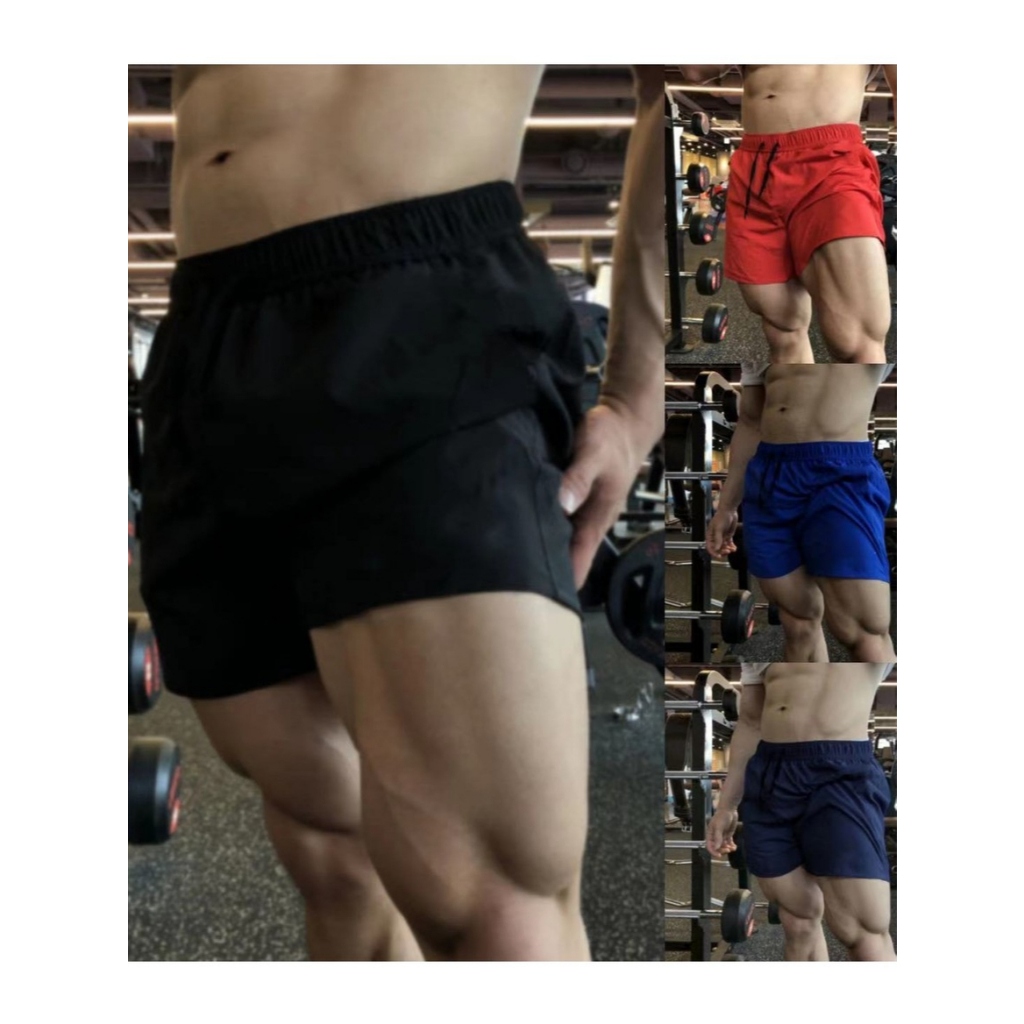 Magma Shop กางเกงขาสั้น กางเกงกีฬาขาสั้น กางเกงออกกำลังกายขาสั้น เนื้อผ้าบาง สวมใส่สบาย