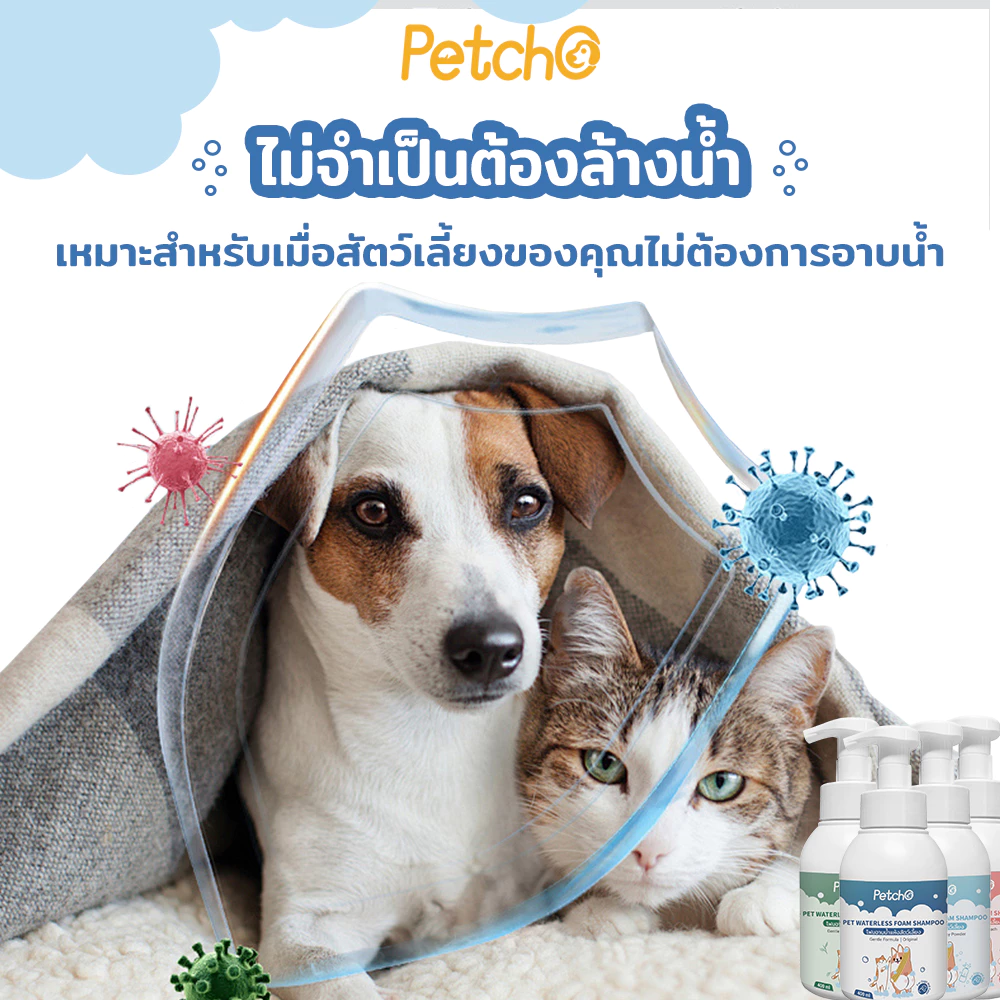 Petcho โฟมอาบน้ำแห้ง แชมพูแมว-สุนัข กลิ่นหอม สูตรอ่อนโยน thumbnail 5