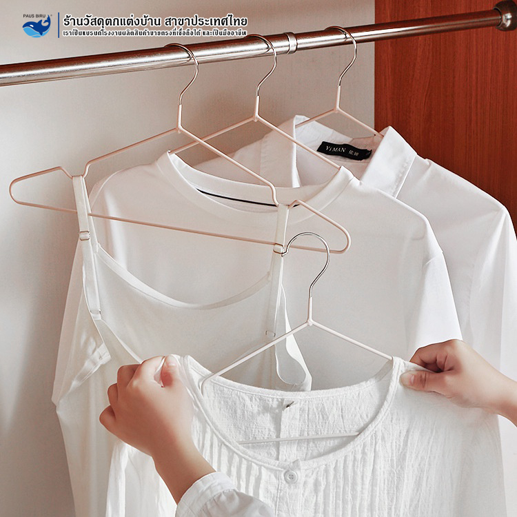 PAUS BIRU  ขายยกลัง 40แพ็ค400ชิ้น ไม้แขวน รับน้ำหนักได้ดี ไม้แขวนเสื้อกันลื่นไม้แขวนเสื้อผู้ใหญ่ - รูปที่ 7