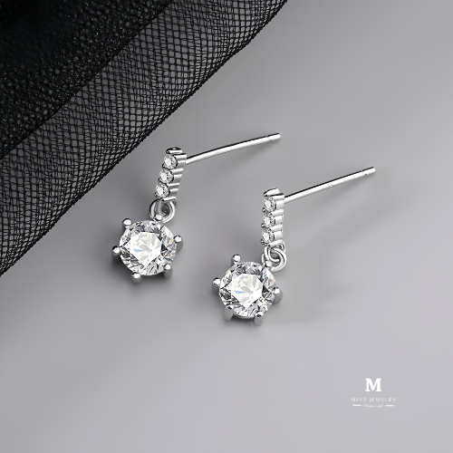 MEET💕ต่างหูเงิน A Diamond ตุ้มหูเพชร ต่างหูเก๋ๆ ต่างหูแฟชั่น ตุ้มหูเงิน ต่างหูเพชร ต่างหูผู้หญิง รูปที่ 7