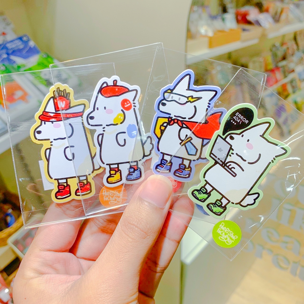 ✨✨มีลายใหม่จ้า✨✨ Die-cut sticker สติกเกอร์ไดคัต Bomb White Wolf สุดแสนน่ารัก [Paeristar Factory]