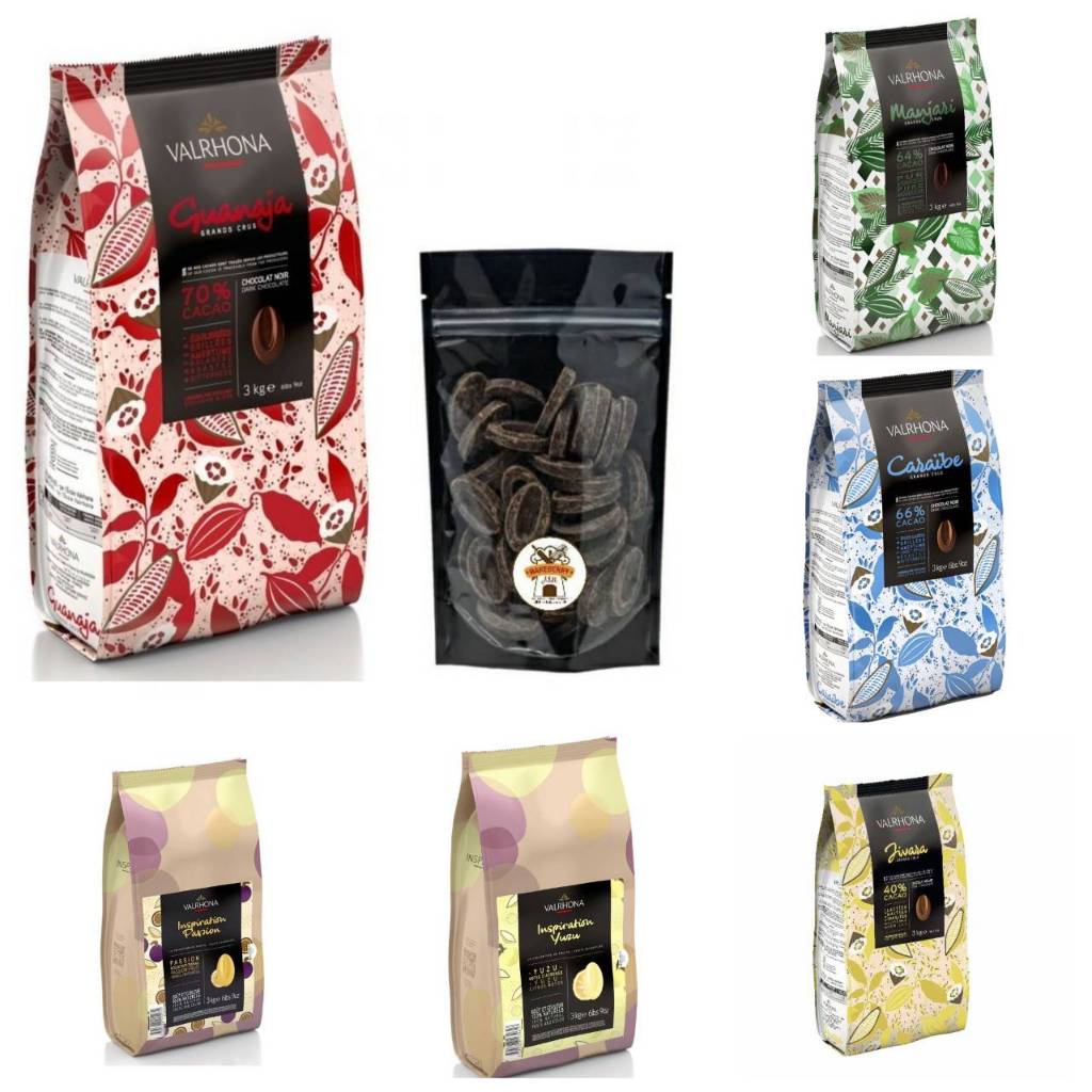 ช็อกโกแลต VALRHONA แบ่งขายใส่ถุงซิป (มีขนาด 200 และ 500 กรัม)