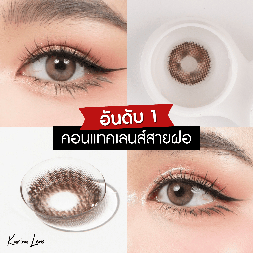 คอนแทคเลนส์ Karina Lens รุ่น LAPIZ BROWN รายเดือน วัสดุhema  ค่าอมน้ำ 42% DIA 14.00 BC. 8.5 mm ค่าสา