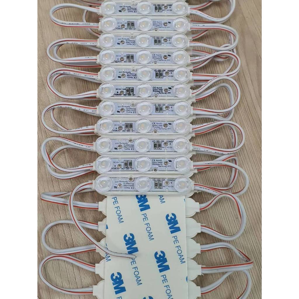 50ชิ้นไฟป้าย led module โมดูล Heavy Duty 12V 1.2Watt แสงขาว 13000K 3000K Samsung 2835chipไฟป้ายอักษรณ์ ไฟงานป้าย กันน้ำ