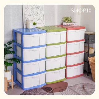 SHORI ตู้ลิ้นชักพลาสติก รุ่นBG 4ชั้น สูง88ซม. สีมินิมอล