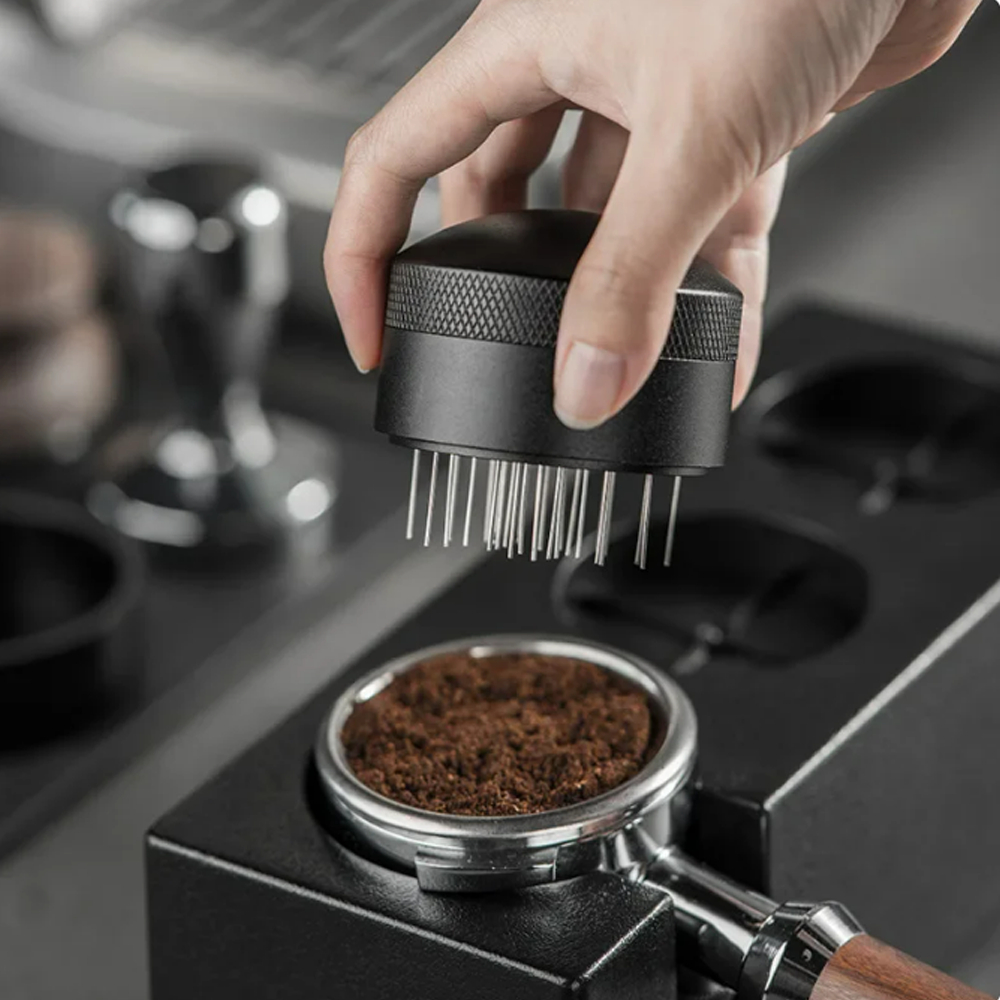 พร้อมส่ง!! Coffee Needle Tamper แทมเปอร์เข็ม เกลี่ยผงกาแฟ 51/58mm. สีดำและเงิน ราคา ถูกที่สุด ดีลบีเคเค แกลเลอรีภาพที่ 3