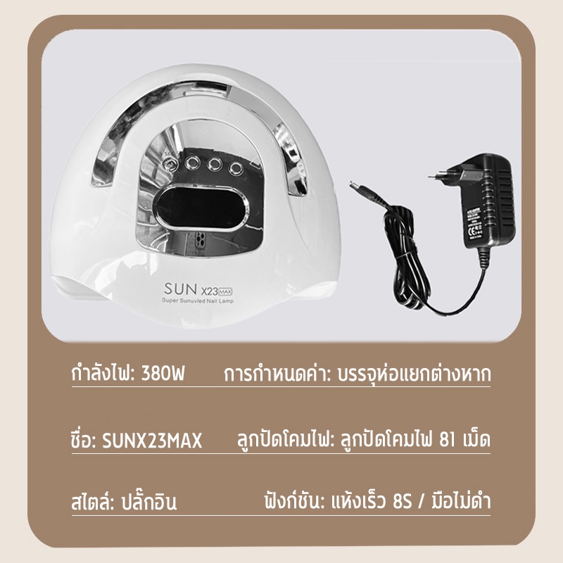 เครื่องอบเล็บ 380w ชิปไฟ81ดวง ชุดทำเล็บเจล ส่องเฉพาะเล็บ ไม่เจ็บมือ เครื่องอบเล็บเจล โคมไฟอบเล็บอัจฉริยะ แห้งเร็ว8วิ - รูปที่ 3