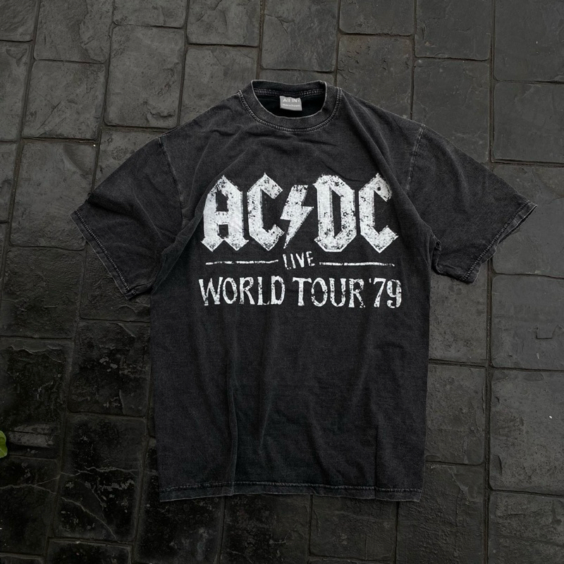 SIS.ON | พร้อมส่ง Oversize เสื้อยืดโอเวอร์ไซส์ ผ้าฟอกวินเทจ ACDC