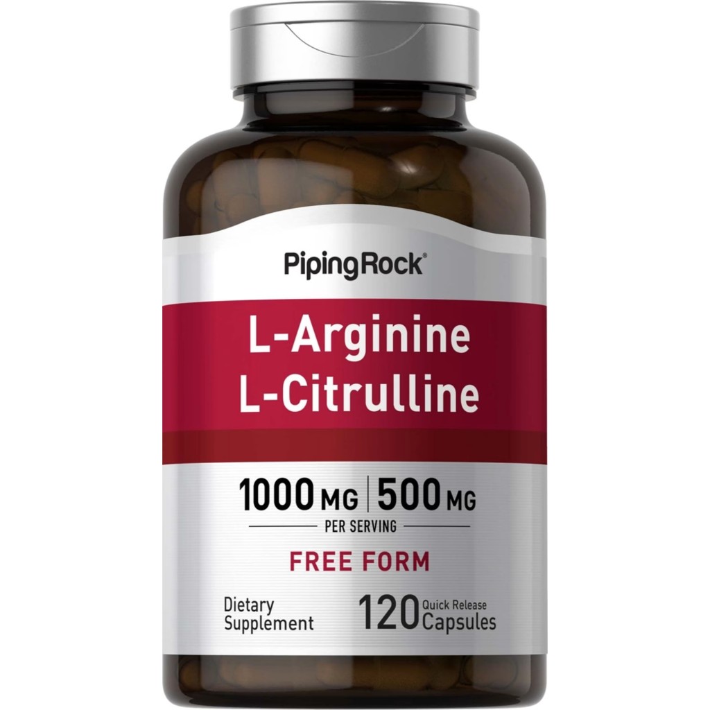 PipingRock L-Arginine 1,000 mg. & L-Citrulline 500 mg. (120Capsules) แอลอาร์จินิน แอลซิทรูลีน
