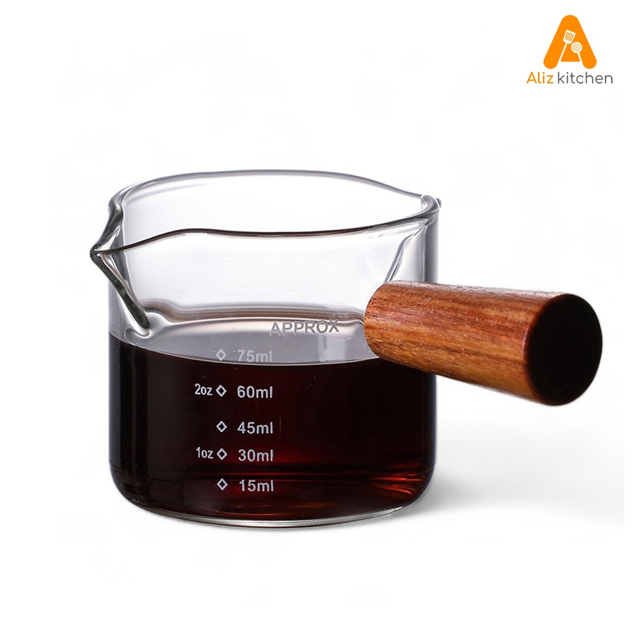 แก้วตวงกาแฟ ถ้วยตวงแก้ว Coffee measuring cup ความจุ 75ml 150ml มีสเกลปริมาตร ทนความร้อน oic_store
